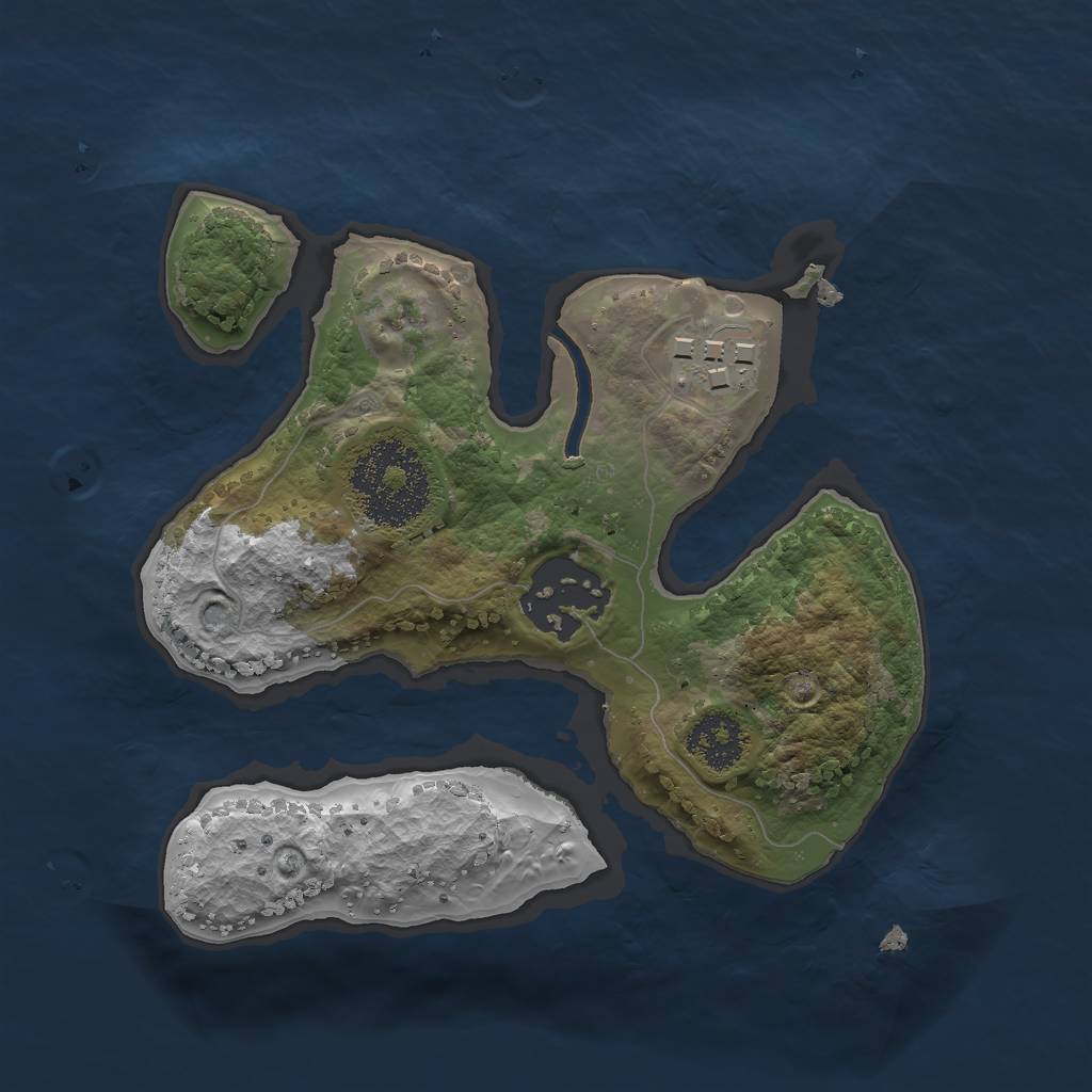 Rust Map: Procedural Map, Size: 2000, Seed: 1456, 4 Monuments