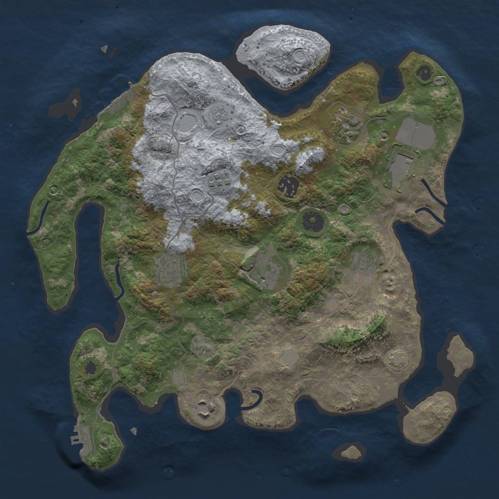 Rust Map: Procedural Map, Size: 3500, Seed: 975596, 15 Monuments