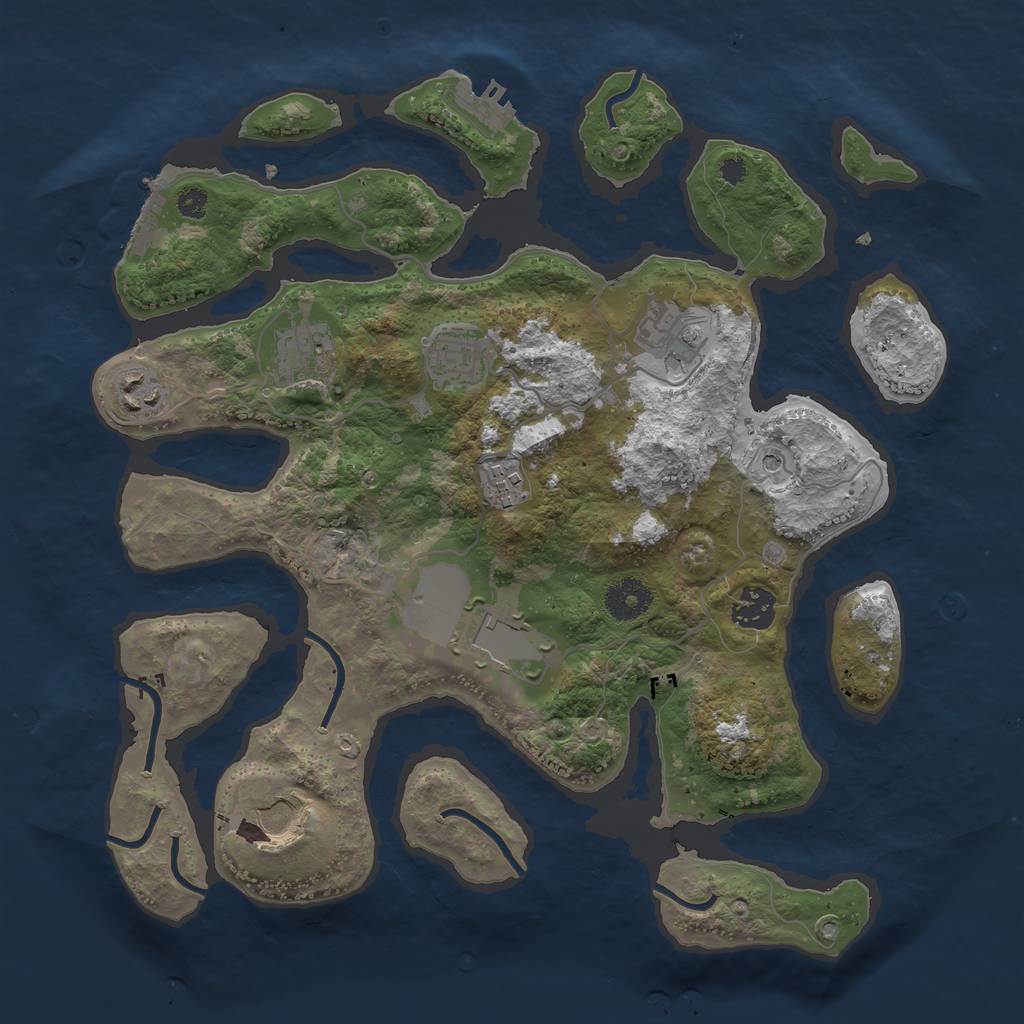 Rust Map: Procedural Map, Size: 3500, Seed: 881765234, 13 Monuments