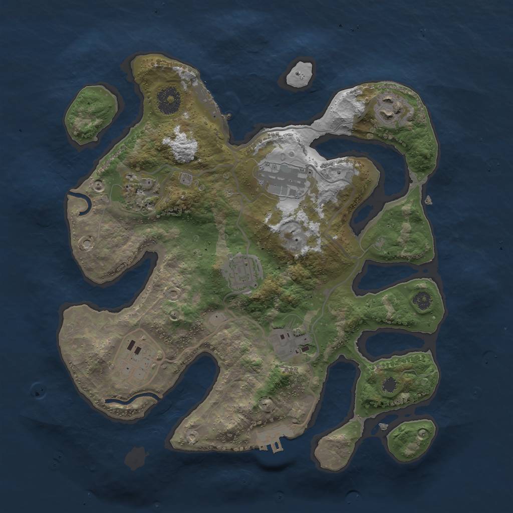 Rust Map: Procedural Map, Size: 3000, Seed: 20679562, 10 Monuments