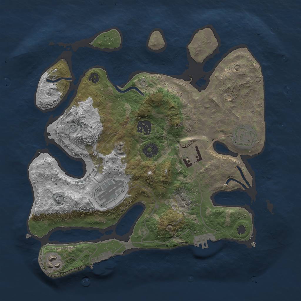 Rust Map: Procedural Map, Size: 3000, Seed: 1814006095, 10 Monuments