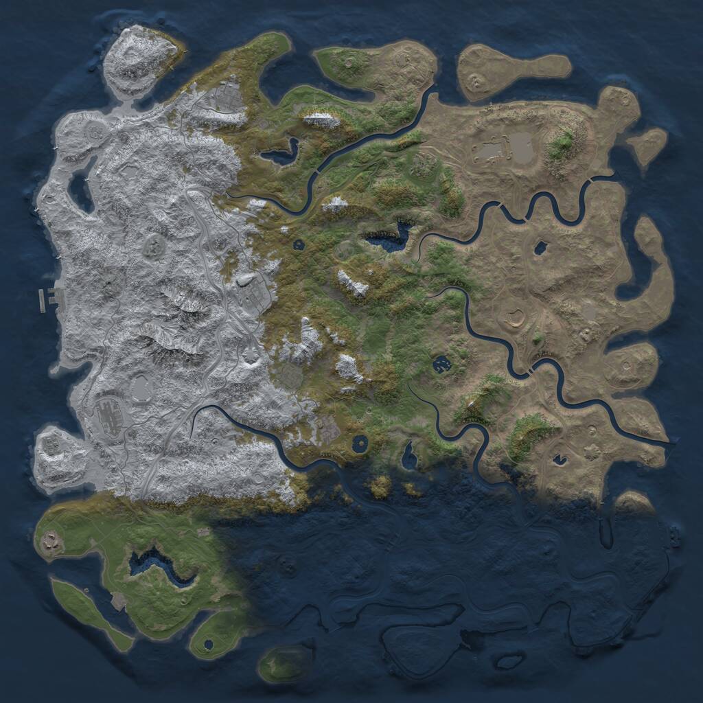 Rust Map: Procedural Map, Size: 6000, Seed: 13646783, 17 Monuments
