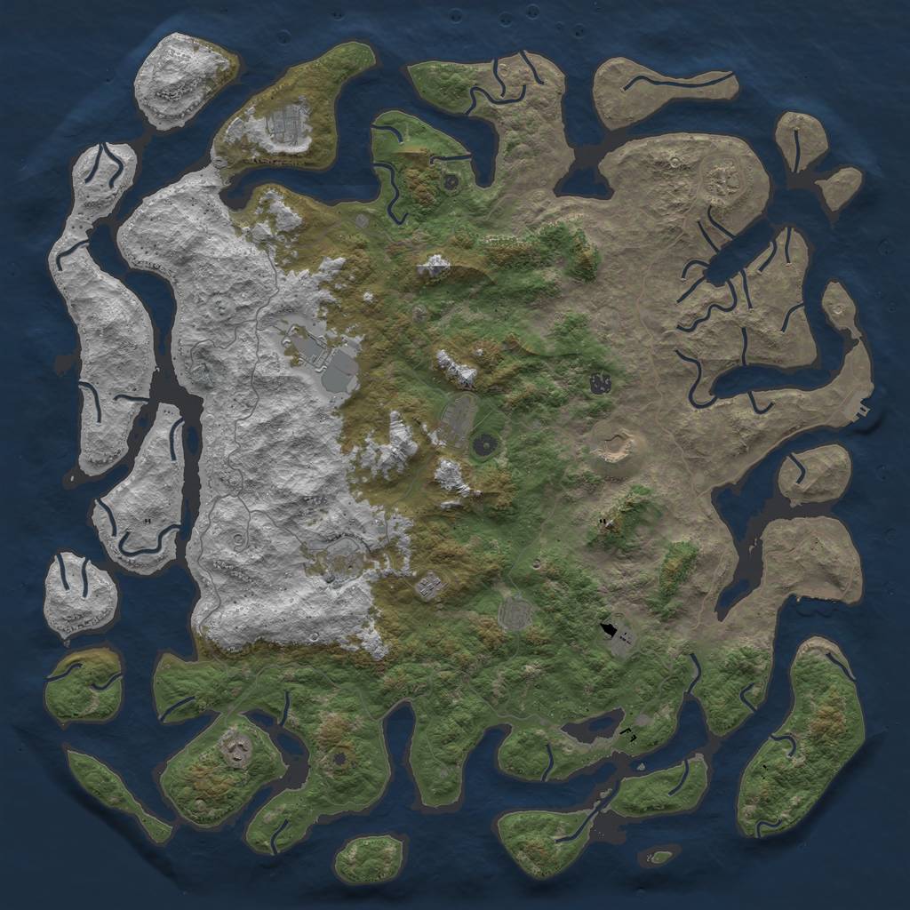 Rust Map: Procedural Map, Size: 6000, Seed: 13646783, 16 Monuments