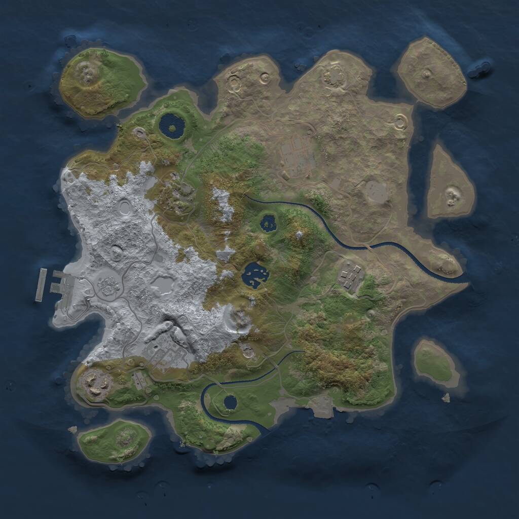 Rust Map: Procedural Map, Size: 3100, Seed: 51, 11 Monuments