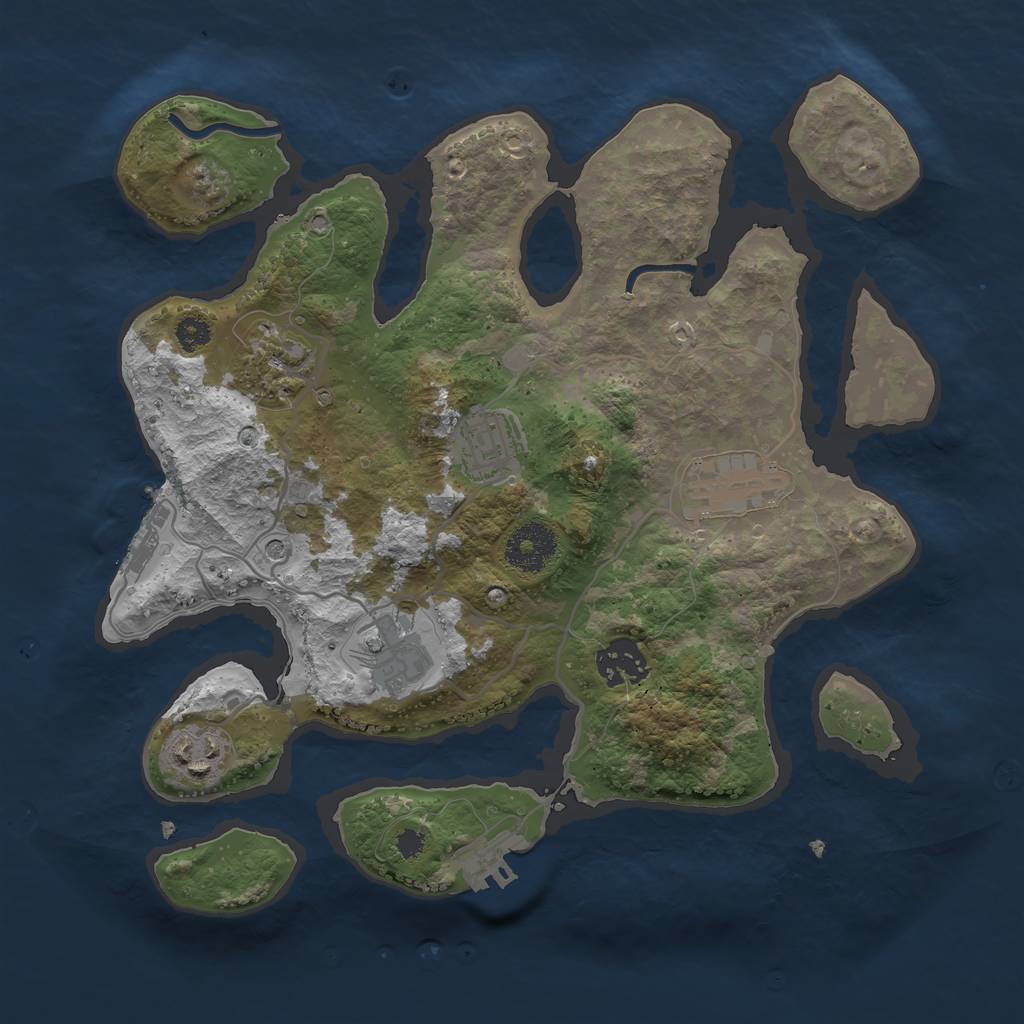 Rust Map: Procedural Map, Size: 3100, Seed: 51, 11 Monuments