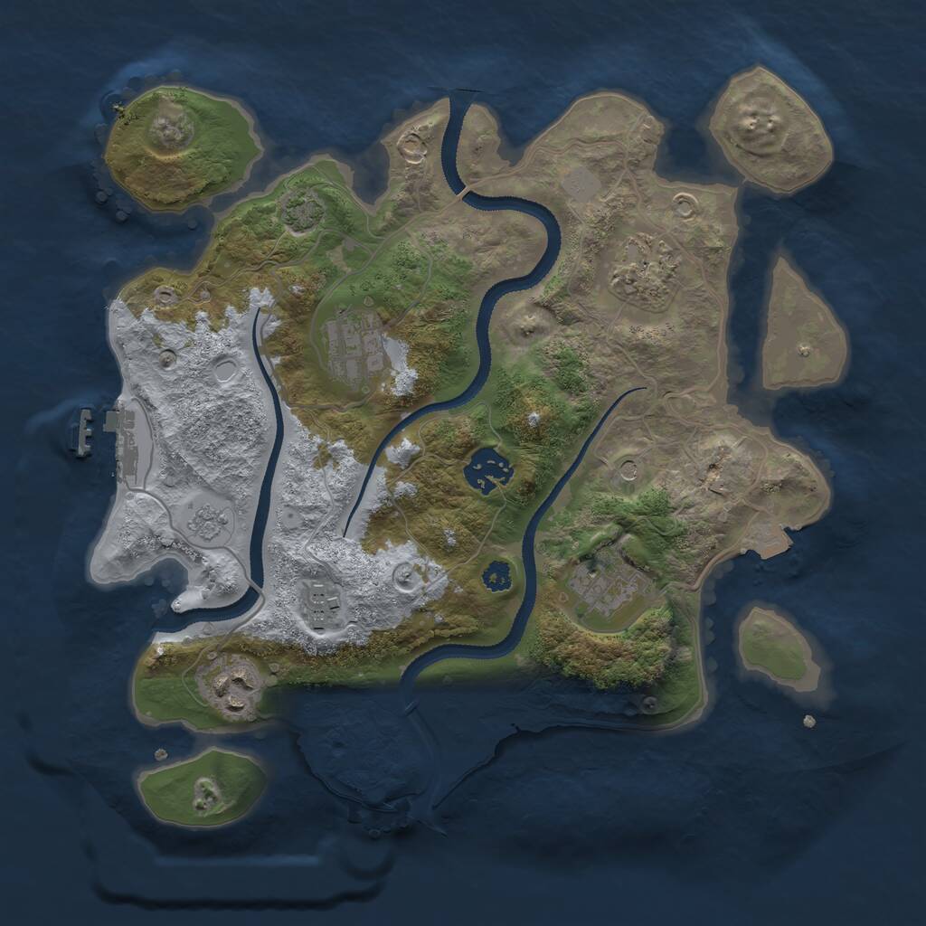 Rust Map: Procedural Map, Size: 3100, Seed: 51, 11 Monuments