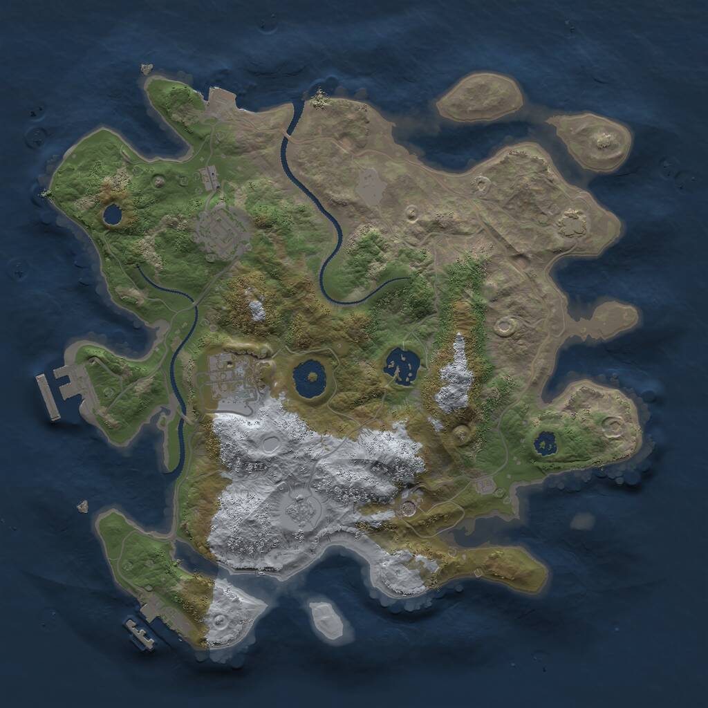 Rust Map: Procedural Map, Size: 3000, Seed: 368984544, 9 Monuments