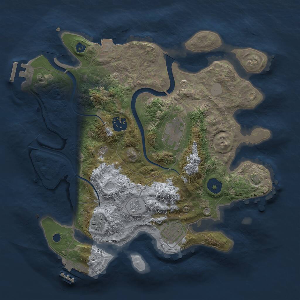 Rust Map: Procedural Map, Size: 3000, Seed: 368984544, 10 Monuments