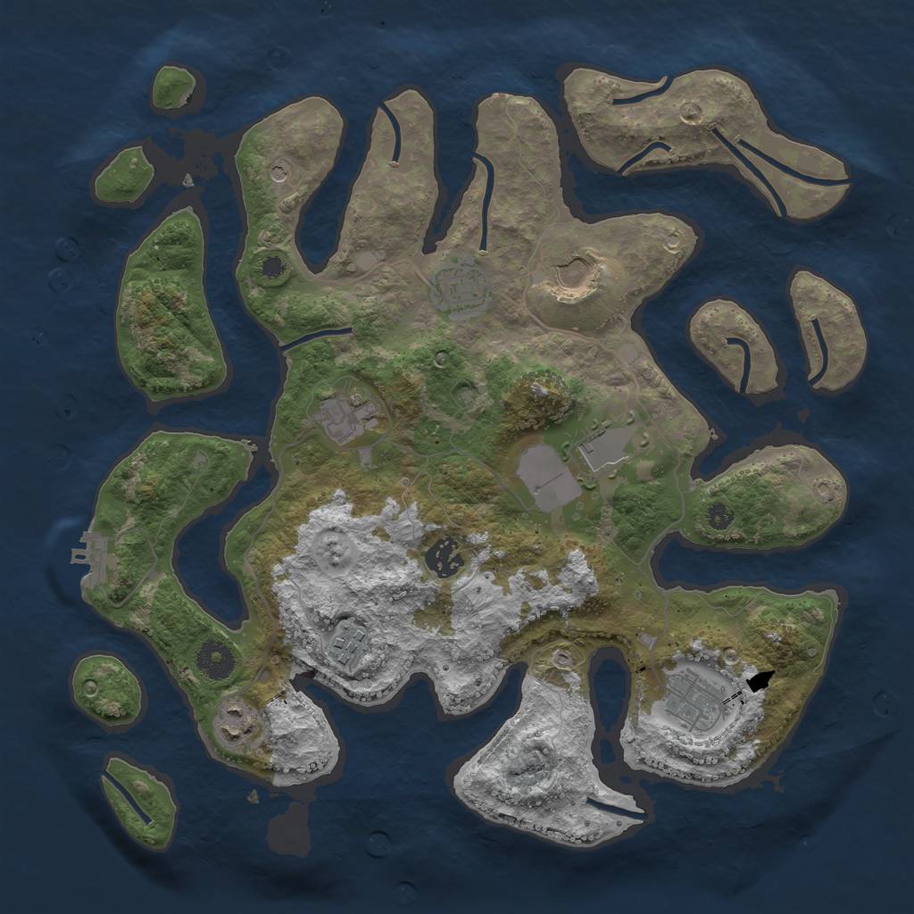 Rust Map: Procedural Map, Size: 3600, Seed: 1708147469, 12 Monuments