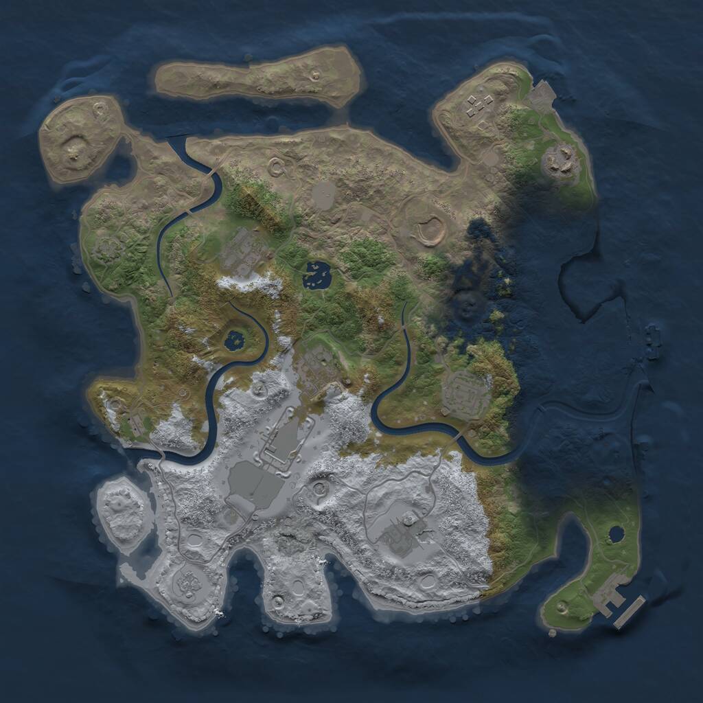 Rust Map: Procedural Map, Size: 3550, Seed: 1172980, 15 Monuments