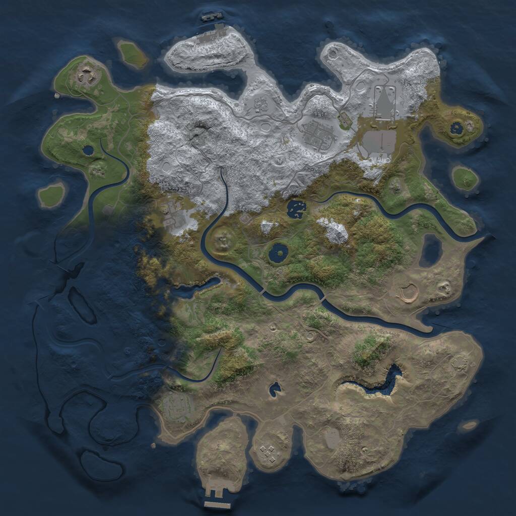 Rust Map: Procedural Map, Size: 4000, Seed: 5039, 14 Monuments