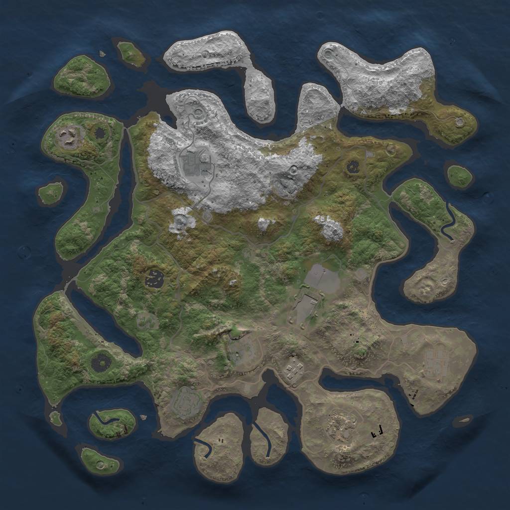 Rust Map: Procedural Map, Size: 4000, Seed: 5039, 12 Monuments