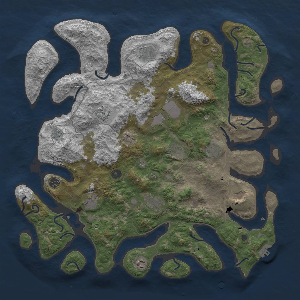 Rust Map: Procedural Map, Size: 4500, Seed: 42069666, 15 Monuments