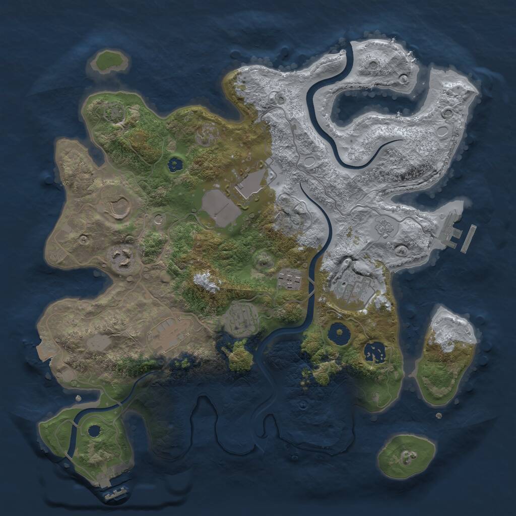 Rust Map: Procedural Map, Size: 3500, Seed: 904740, 14 Monuments