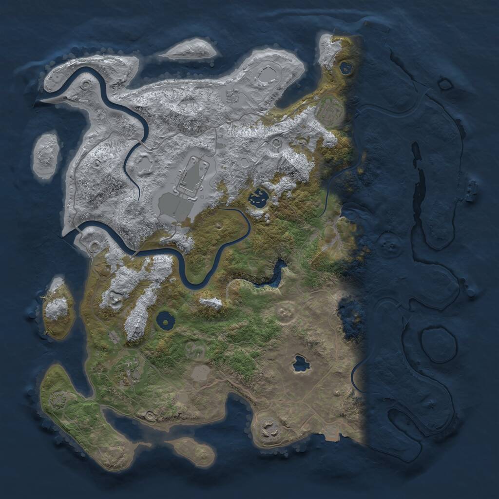 Rust Map: Procedural Map, Size: 4000, Seed: 668068, 11 Monuments