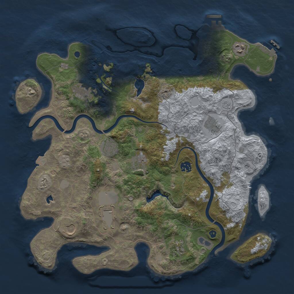 Rust Map: Procedural Map, Size: 4000, Seed: 311779029, 16 Monuments