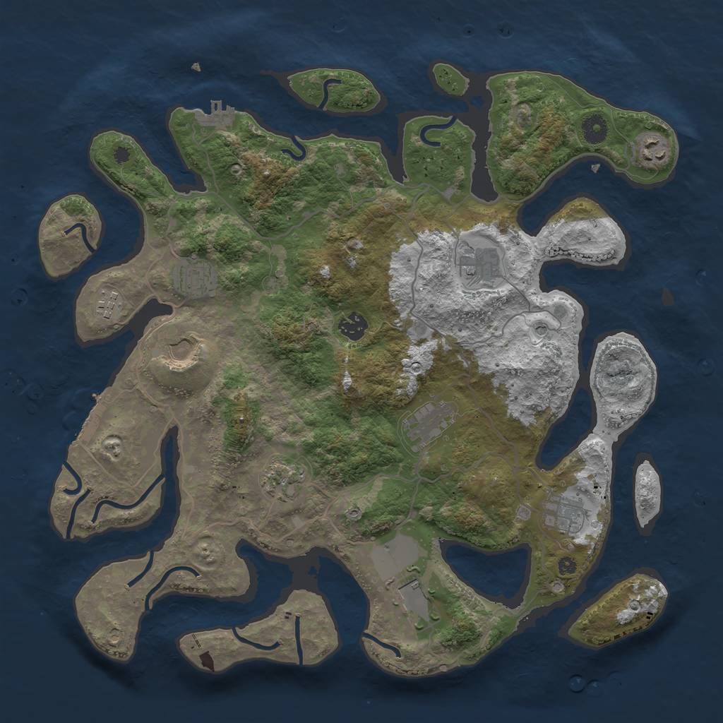 Rust Map: Procedural Map, Size: 4000, Seed: 311779029, 15 Monuments