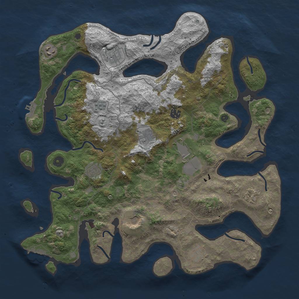 Rust Map: Procedural Map, Size: 4200, Seed: 5557575, 15 Monuments