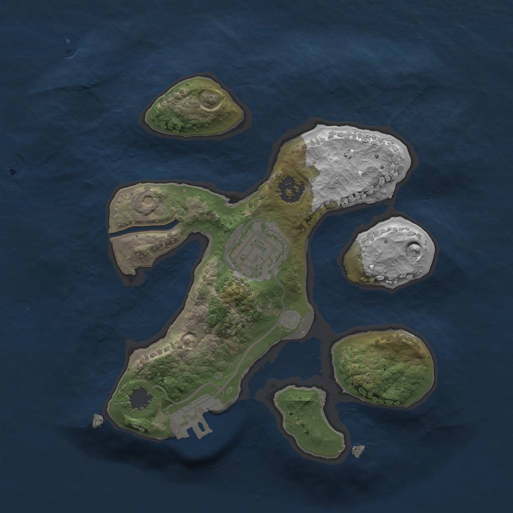 Rust Map: Procedural Map, Size: 2000, Seed: 703, 4 Monuments