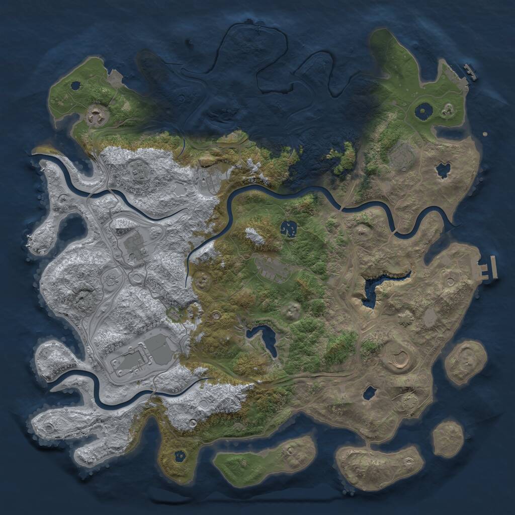Rust Map: Procedural Map, Size: 4500, Seed: 282303853, 15 Monuments