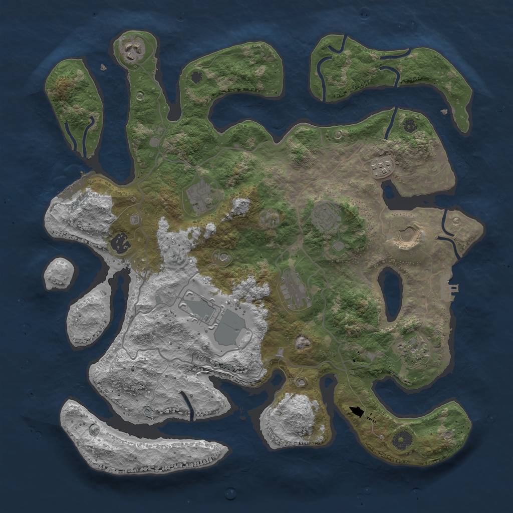 Rust Map: Procedural Map, Size: 4000, Seed: 2083811229, 14 Monuments