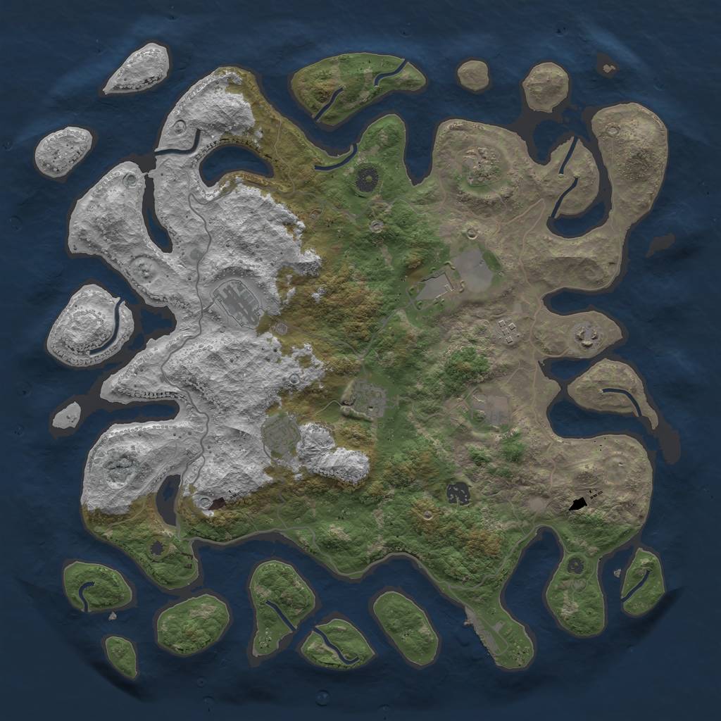 Rust Map: Procedural Map, Size: 4500, Seed: 685641, 13 Monuments