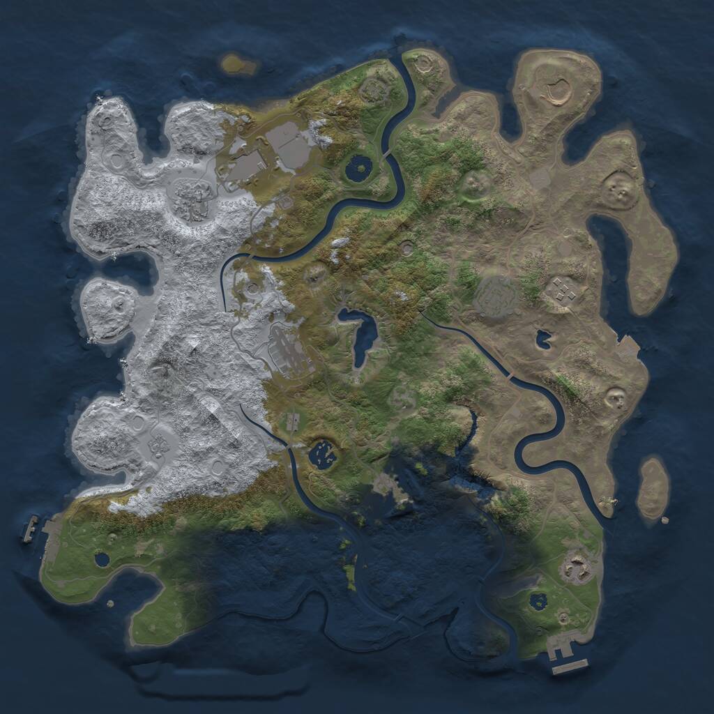 Rust Map: Procedural Map, Size: 4000, Seed: 4193618, 15 Monuments