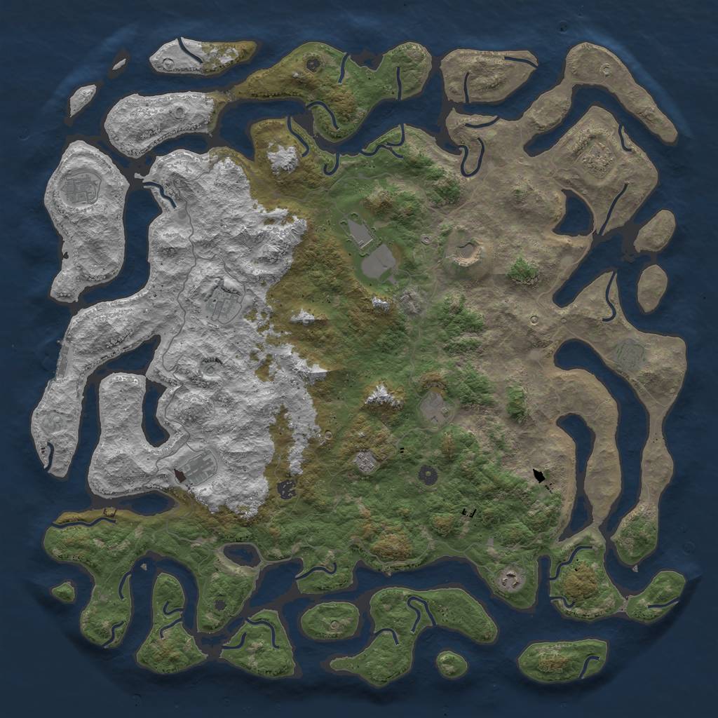 Rust Map: Procedural Map, Size: 5500, Seed: 9472, 15 Monuments