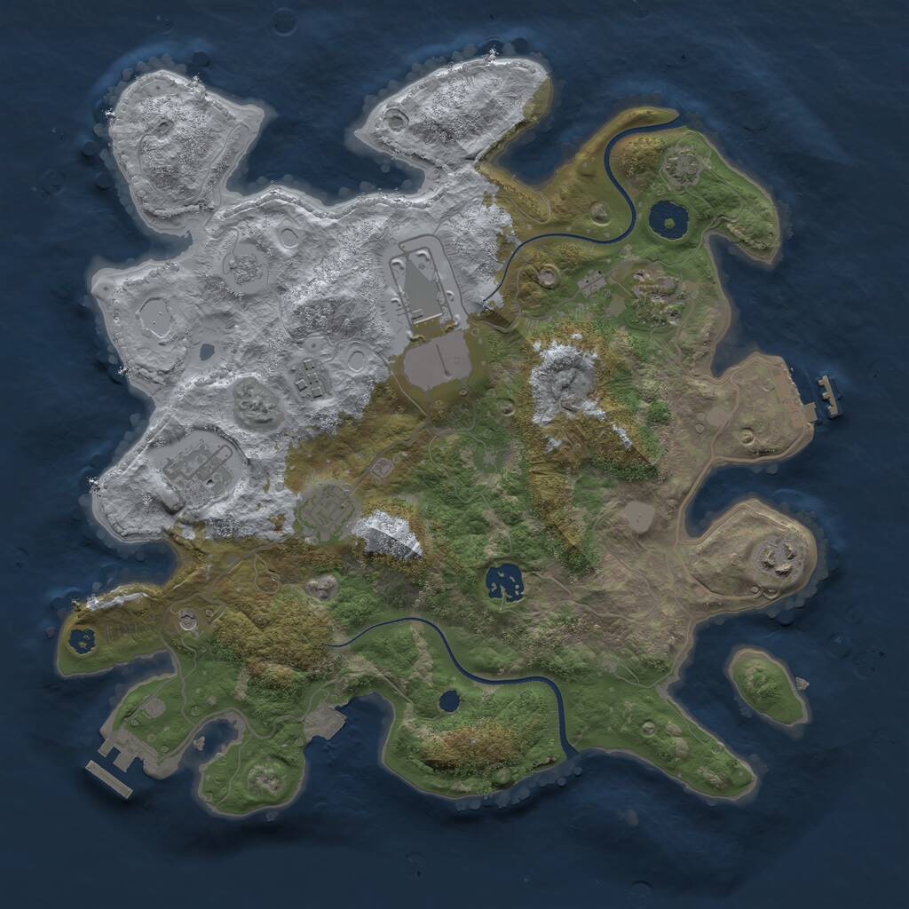 Rust Map: Procedural Map, Size: 3500, Seed: 979678, 13 Monuments