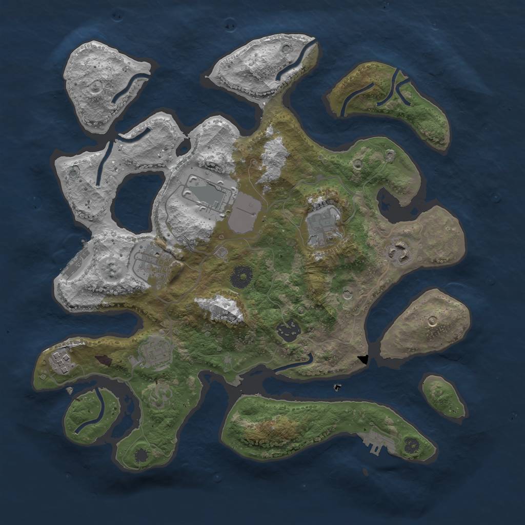 Rust Map: Procedural Map, Size: 3500, Seed: 979678, 12 Monuments