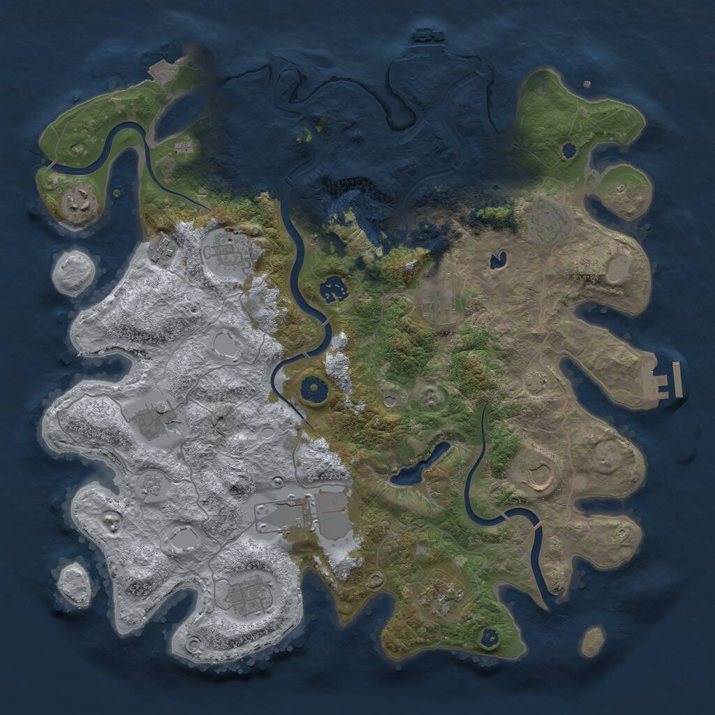 Rust Map: Procedural Map, Size: 4000, Seed: 442750, 17 Monuments