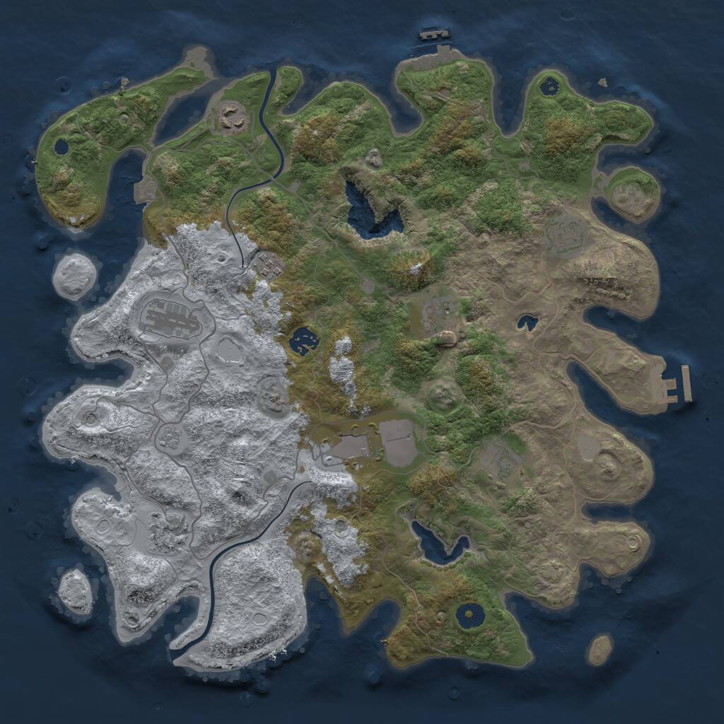 Rust Map: Procedural Map, Size: 4000, Seed: 442750, 15 Monuments