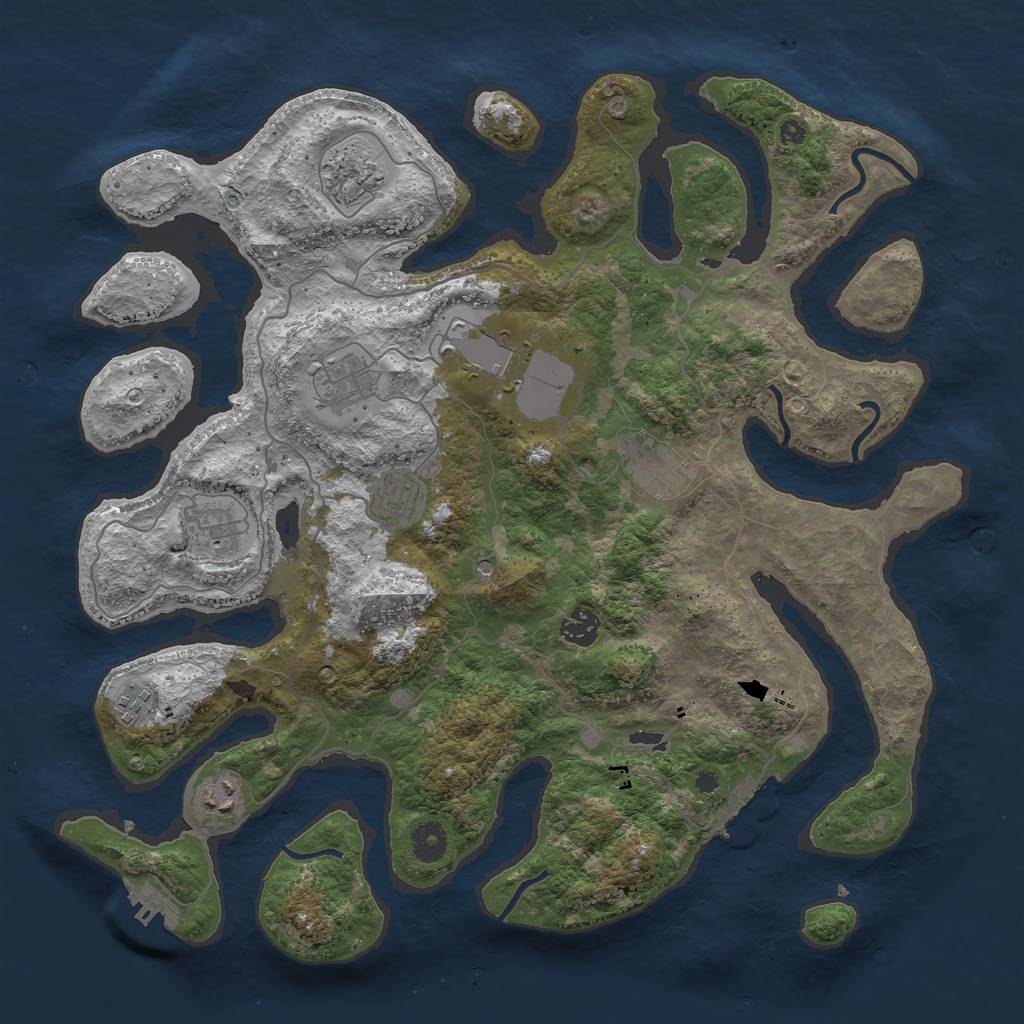 Rust Map: Procedural Map, Size: 4000, Seed: 373548, 14 Monuments