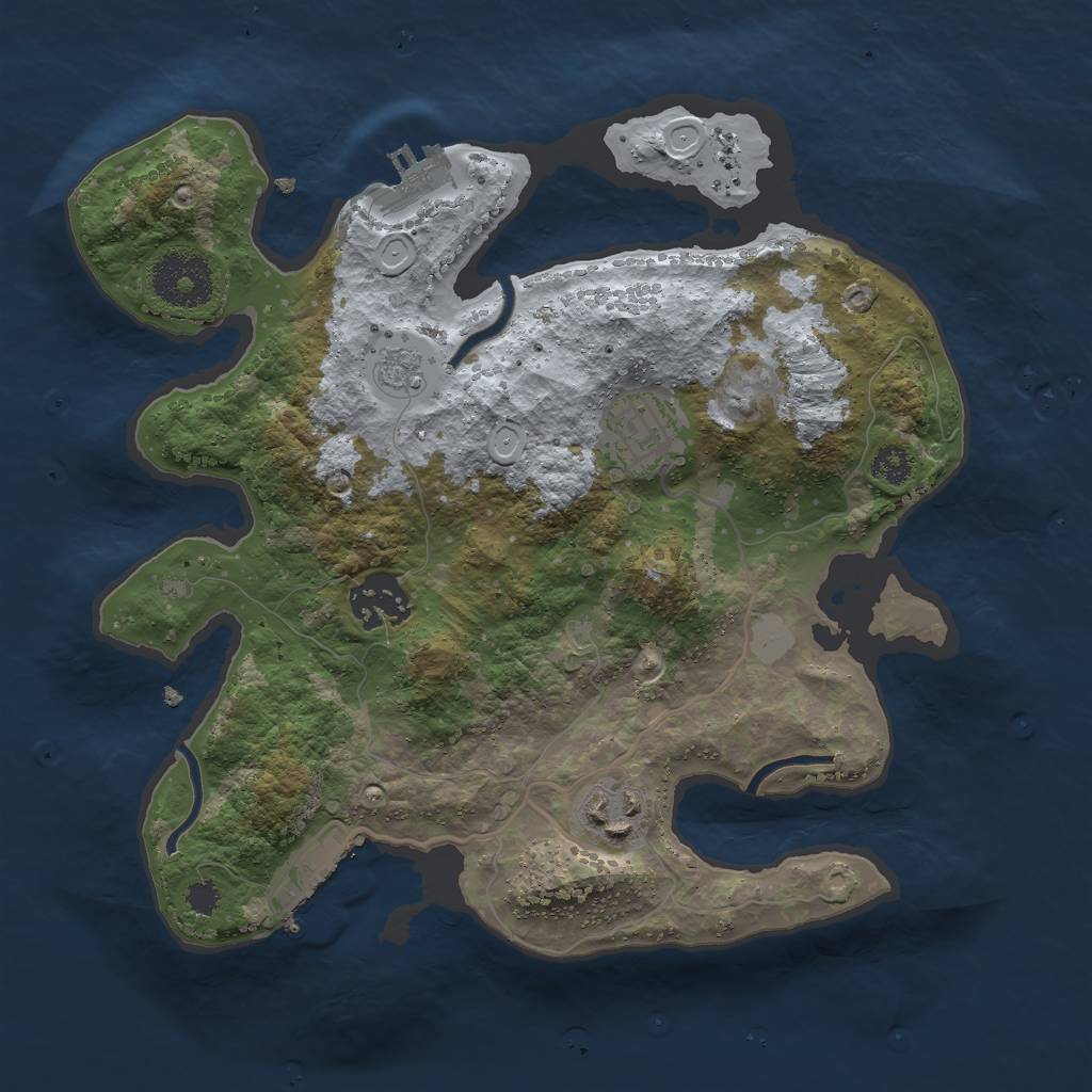Rust Map: Procedural Map, Size: 2800, Seed: 393167, 9 Monuments