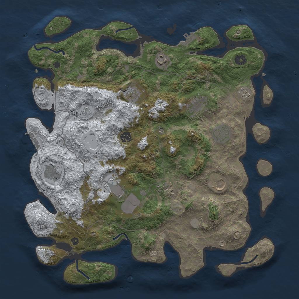 Rust Map: Procedural Map, Size: 4000, Seed: 175499, 19 Monuments