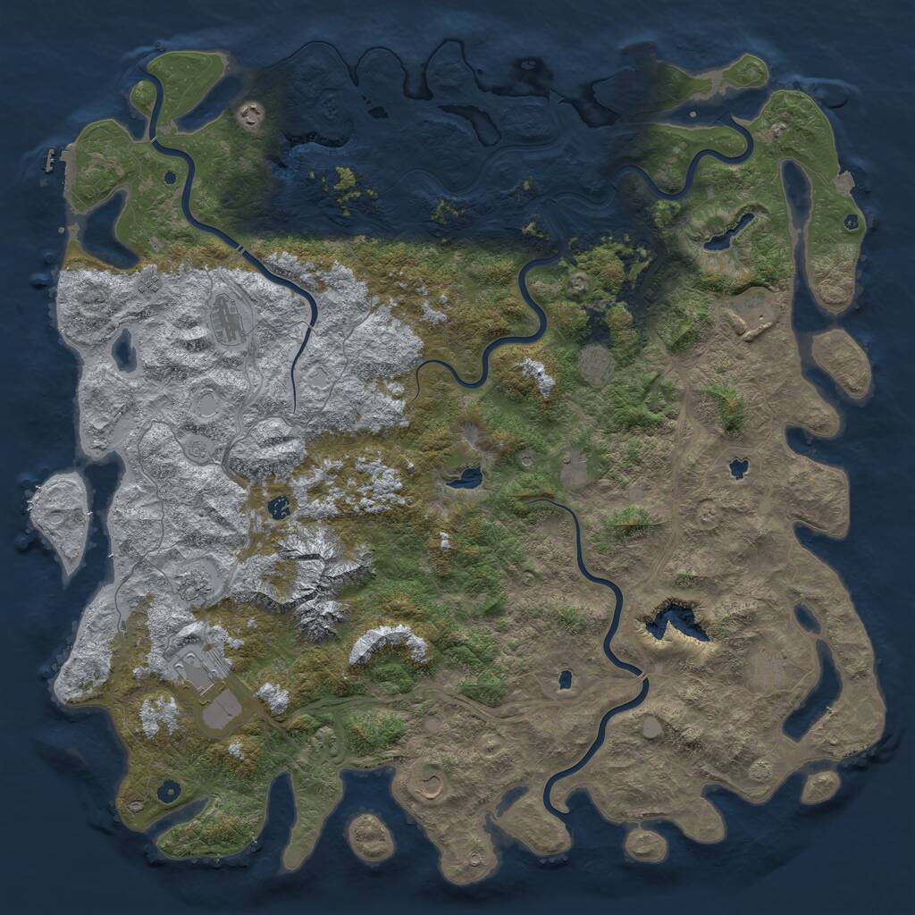 Rust Map: Procedural Map, Size: 6000, Seed: 155245, 17 Monuments