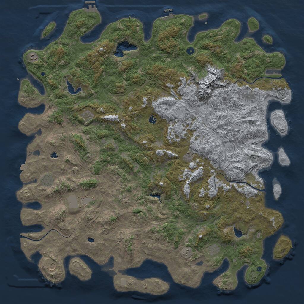 Rust Map: Procedural Map, Size: 6000, Seed: 881765234, 17 Monuments