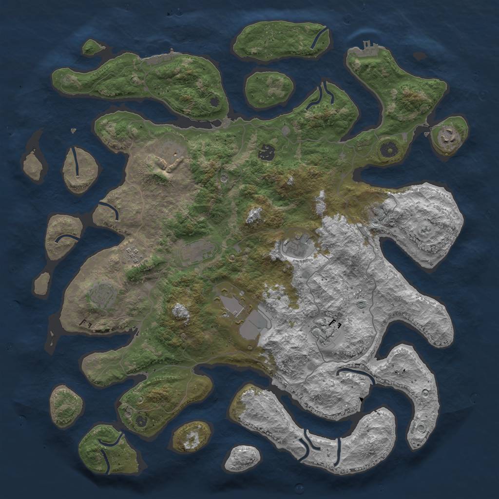 Rust Map: Procedural Map, Size: 4500, Seed: 36639124, 14 Monuments