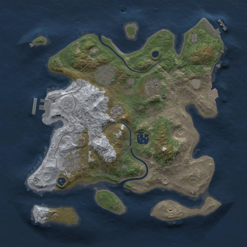 Rust Map: Procedural Map, Size: 3000, Seed: 613420328, 10 Monuments