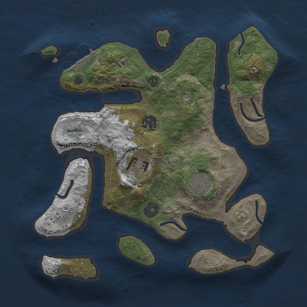 Rust Map: Procedural Map, Size: 3000, Seed: 613420328, 7 Monuments