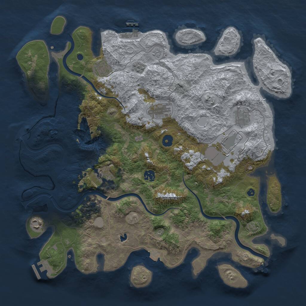 Rust Map: Procedural Map, Size: 4000, Seed: 882307, 14 Monuments