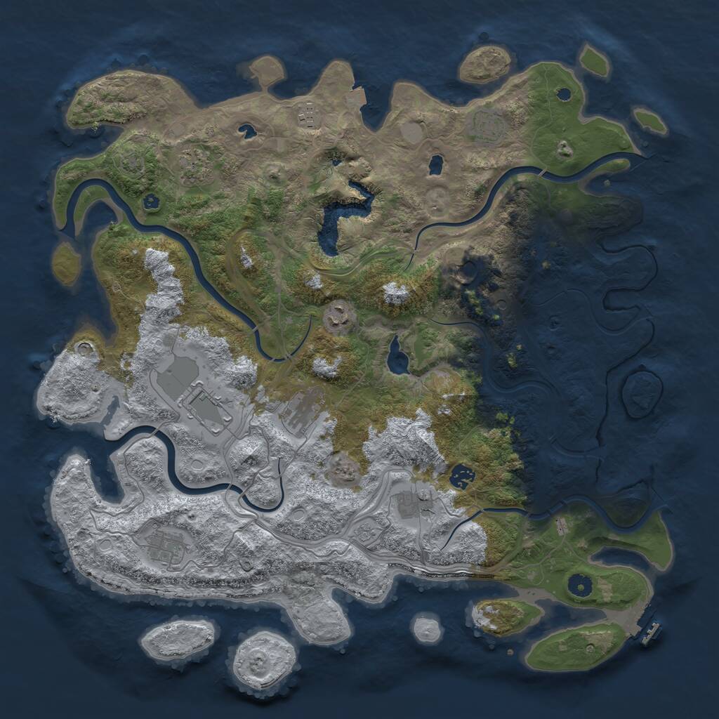 Rust Map: Procedural Map, Size: 4500, Seed: 242673467, 15 Monuments