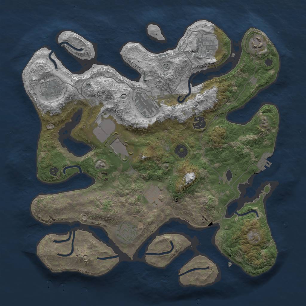 Rust Map: Procedural Map, Size: 3500, Seed: 4784214, 12 Monuments