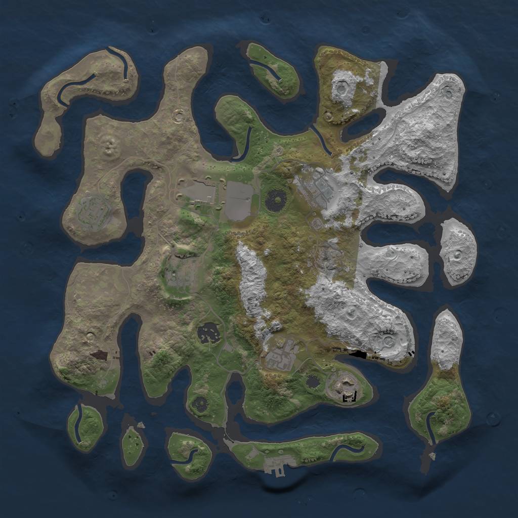 Rust Map: Procedural Map, Size: 3500, Seed: 218817, 11 Monuments