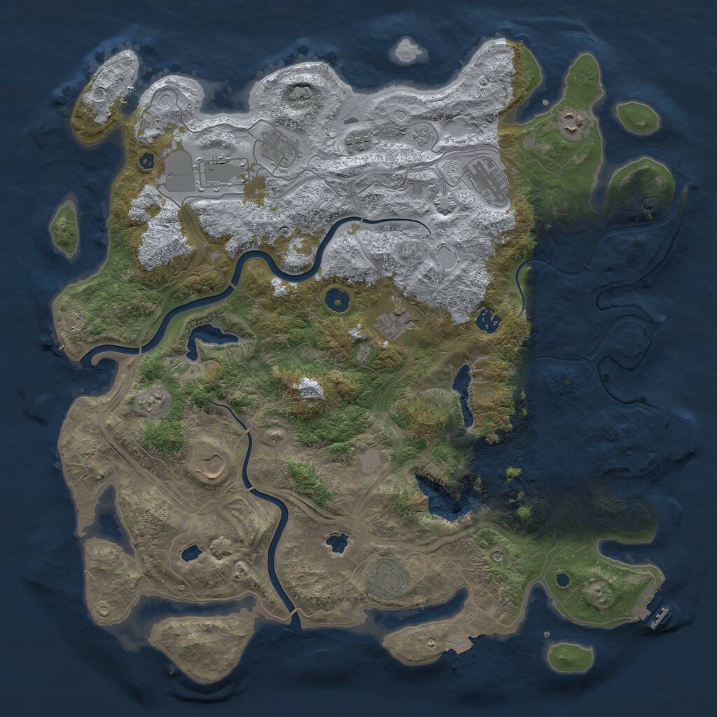 Rust Map: Procedural Map, Size: 4500, Seed: 1674924990, 15 Monuments