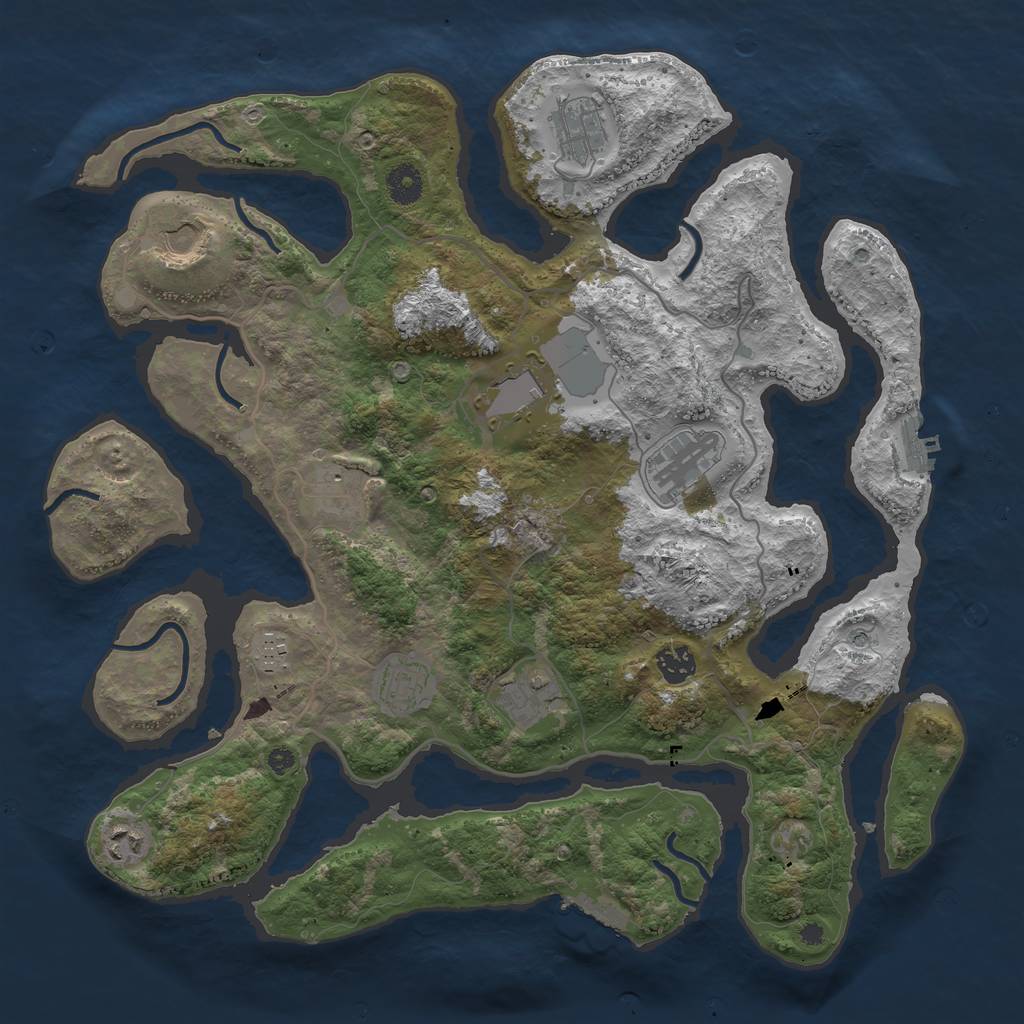 Rust Map: Procedural Map, Size: 4000, Seed: 89548645, 15 Monuments