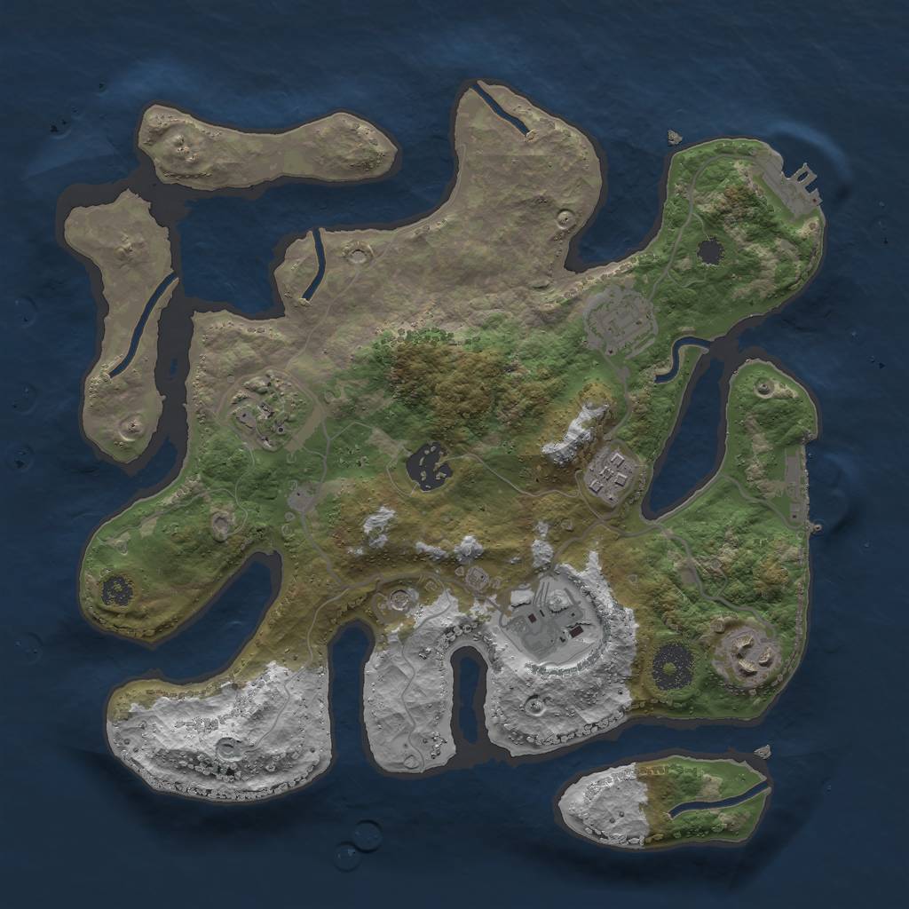 Rust Map: Procedural Map, Size: 3000, Seed: 6320, 11 Monuments