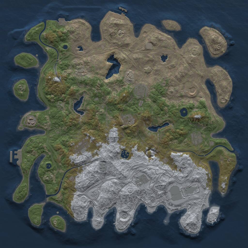 Rust Map: Procedural Map, Size: 4500, Seed: 17399975, 16 Monuments