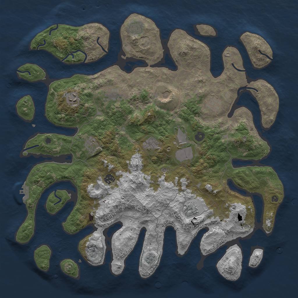 Rust Map: Procedural Map, Size: 4500, Seed: 17399975, 15 Monuments