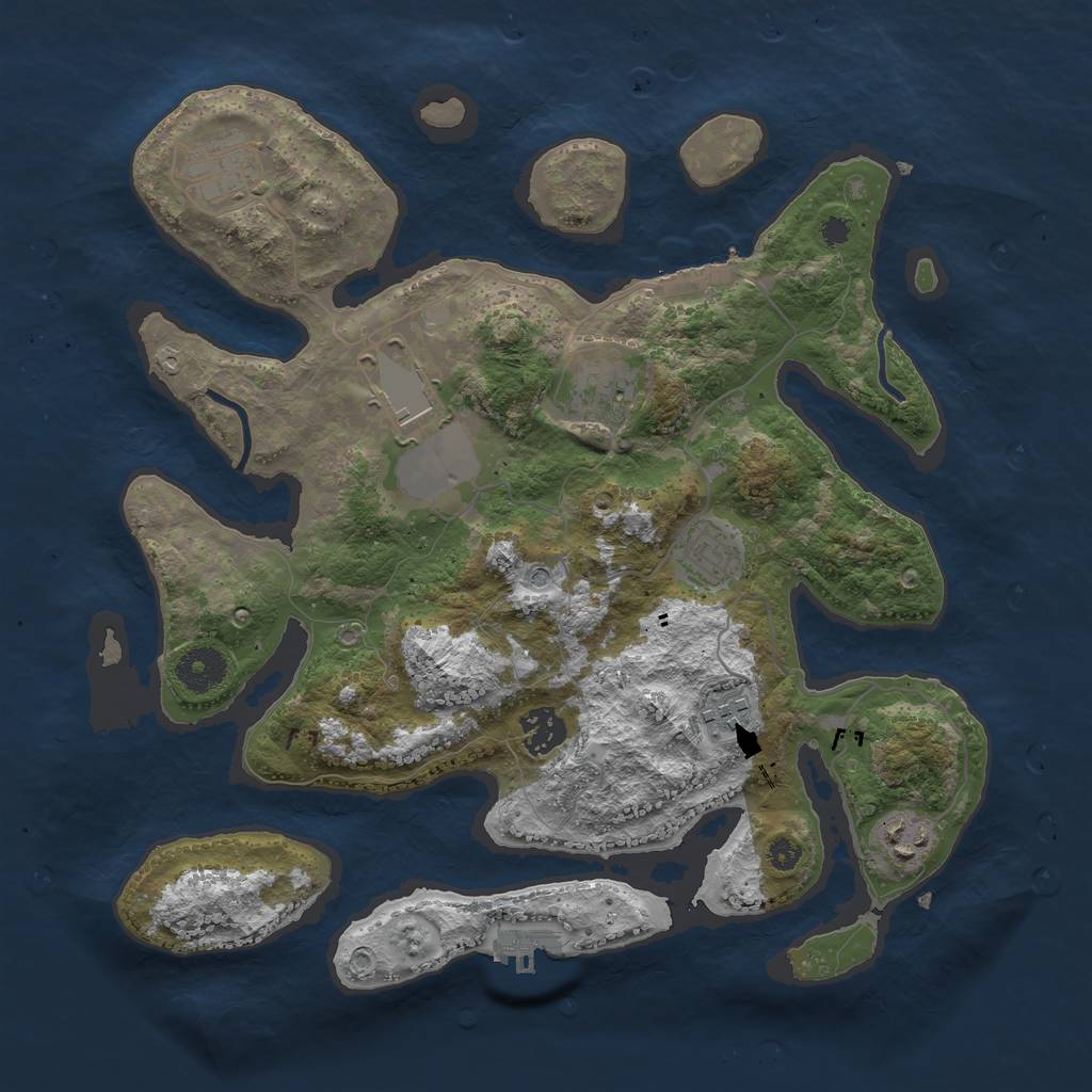 Rust Map: Procedural Map, Size: 3500, Seed: 111220269, 12 Monuments